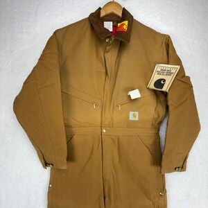 Carhartt Coveralls Red Quilt Lined Mens 42‎ Tall 996QZT Brown NWT NOS Bibs USA